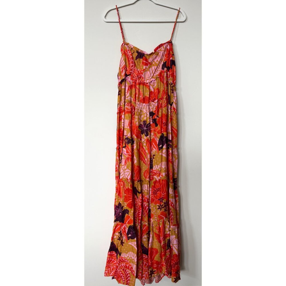 NWT Farm Rio Beige Jungle Panther Lenzing™ Ecovero™ Viscose Maxi Dress, Size XL - Picture 6 of 12